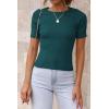 imageATHMILE Womens Ribbed Knit T Shirt Casual Crewneck Tops Short SleeveLong Sleeve Sweaters Slim Fit Basic TeesGreenshort Sleeve