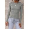 imageATHMILE Womens Ribbed Knit T Shirt Casual Crewneck Tops Short SleeveLong Sleeve Sweaters Slim Fit Basic TeesGrey