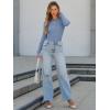 imageATHMILE Womens Ribbed Knit T Shirt Casual Crewneck Tops Short SleeveLong Sleeve Sweaters Slim Fit Basic TeesGrey Blue