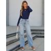imageATHMILE Womens Ribbed Knit T Shirt Casual Crewneck Tops Short SleeveLong Sleeve Sweaters Slim Fit Basic TeesNavy
