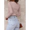 imageATHMILE Womens Ribbed Knit T Shirt Casual Crewneck Tops Short SleeveLong Sleeve Sweaters Slim Fit Basic TeesPink