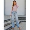 imageATHMILE Womens Ribbed Knit T Shirt Casual Crewneck Tops Short SleeveLong Sleeve Sweaters Slim Fit Basic TeesPink