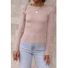 imageATHMILE Womens Ribbed Knit T Shirt Casual Crewneck Tops Short SleeveLong Sleeve Sweaters Slim Fit Basic TeesPink