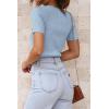 imageATHMILE Womens Ribbed Knit T Shirt Casual Crewneck Tops Short SleeveLong Sleeve Sweaters Slim Fit Basic TeesSkyblueshort Sleeve