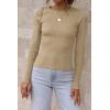 imageATHMILE Womens Ribbed Knit T Shirt Casual Crewneck Tops Short SleeveLong Sleeve Sweaters Slim Fit Basic TeesToffee