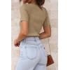 imageATHMILE Womens Ribbed Knit T Shirt Casual Crewneck Tops Short SleeveLong Sleeve Sweaters Slim Fit Basic TeesToffeeshort Sleeve
