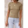 imageATHMILE Womens Ribbed Knit T Shirt Casual Crewneck Tops Short SleeveLong Sleeve Sweaters Slim Fit Basic TeesToffeeshort Sleeve