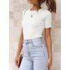 imageATHMILE Womens Ribbed Knit T Shirt Casual Crewneck Tops Short SleeveLong Sleeve Sweaters Slim Fit Basic TeesWhiteshort Sleeve