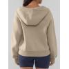 imageATHMILE Womens Hoodies Long Sleeve Fleece Quarter Zip Pullover Workout Oversized Sweatshirt Fall Winter Crop Jacket Tops 2025Coffeegrey