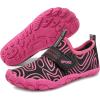 imageATHMILE Kids Water Shoes Boys Girls Water Shoes Quick Dry Barefoot Beach Sports Swim Pool Summer ShoesLittle KidBig KidBlack Pink Line