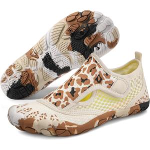 imageATHMILE Kids Water Shoes Boys Girls Water Shoes Quick Dry Barefoot Beach Sports Swim Pool Summer ShoesLittle KidBig KidBeige Leopard
