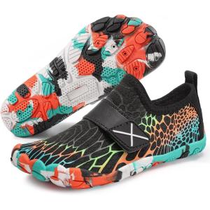imageATHMILE Kids Water Shoes Boys Girls Water Shoes Quick Dry Barefoot Beach Sports Swim Pool Summer ShoesLittle KidBig KidBlack Cobweb