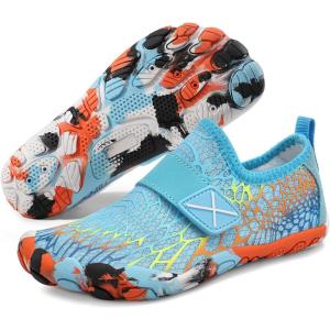 imageATHMILE Kids Water Shoes Boys Girls Water Shoes Quick Dry Barefoot Beach Sports Swim Pool Summer ShoesLittle KidBig KidBlue Cobweb