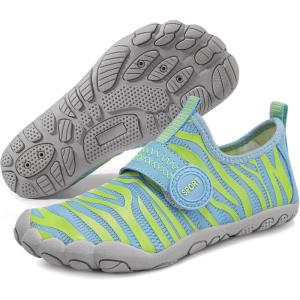 imageATHMILE Kids Water Shoes Boys Girls Water Shoes Quick Dry Barefoot Beach Sports Swim Pool Summer ShoesLittle KidBig KidBlue Green Ripple