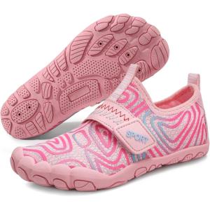 imageATHMILE Kids Water Shoes Boys Girls Water Shoes Quick Dry Barefoot Beach Sports Swim Pool Summer ShoesLittle KidBig KidPink Line