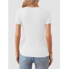 imageATHIMLE Womens Crew Neck T Shirt Ribbed Fitted Shirt Basic Short Sleeves Summer Tops CausalWhite