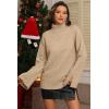 imageATHMILE Fall Fashion Sweaters for Women Turtleneck Long Sleeve Casual Loose Knit Pullover Tops Winter Clothes 2025Khaki