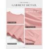 imageATHMILE Fall Long Sleeve Shirts for Women Fashion Oversized Tees Casual Business Tops Loose Fit Solid Basic Outfits 2025Pink