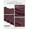 imageATHMILE Fall Long Sleeve Shirts for Women Fashion Oversized Tees Casual Business Tops Loose Fit Solid Basic Outfits 2025Wine Red