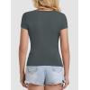 imageATHMILE Modal Short Sleeve Shirts for Women 2025 Fashion Square Neck Basics Slim Fitted TopsDarkgrey