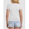 imageATHMILE Modal Short Sleeve Shirts for Women 2025 Fashion Square Neck Basics Slim Fitted TopsWhite