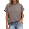 imageATHMILE Oversized Tshirts for Women Business Casual Shirts Loose Fit Short Sleeve Tops Summer Clothes Fashion Outfit 2025Grey Purple