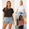 imageATHMILE Oversized Tshirts for Women Business Casual Shirts Loose Fit Short Sleeve Tops Summer Clothes Fashion Outfit 2025Grey Purple