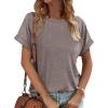imageATHMILE Oversized Tshirts for Women Business Casual Shirts Loose Fit Short Sleeve Tops Summer Clothes Fashion Outfit 2025Grey Purple