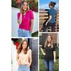 imageATHMILE Short Sleeve V Neck Sweaters Dressy Casual Blouses Lightweight Thin Knit Fashion Shirts Summer Tops for WomenBlack