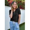 imageATHMILE Short Sleeve V Neck Sweaters Dressy Casual Blouses Lightweight Thin Knit Fashion Shirts Summer Tops for WomenBlack