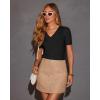 imageATHMILE Short Sleeve V Neck Sweaters Dressy Casual Blouses Lightweight Thin Knit Fashion Shirts Summer Tops for WomenBlack