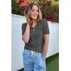 imageATHMILE Short Sleeve V Neck Sweaters Dressy Casual Blouses Lightweight Thin Knit Fashion Shirts Summer Tops for WomenDark Grey