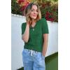 imageATHMILE Short Sleeve V Neck Sweaters Dressy Casual Blouses Lightweight Thin Knit Fashion Shirts Summer Tops for WomenGreen