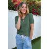 imageATHMILE Short Sleeve V Neck Sweaters Dressy Casual Blouses Lightweight Thin Knit Fashion Shirts Summer Tops for WomenGrey Green