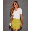 imageATHMILE Short Sleeve V Neck Sweaters Dressy Casual Blouses Lightweight Thin Knit Fashion Shirts Summer Tops for WomenWhite
