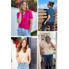 imageATHMILE Short Sleeve V Neck Sweaters Dressy Casual Blouses Lightweight Thin Knit Fashion Shirts Summer Tops for WomenWhite