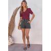 imageATHMILE Short Sleeve V Neck Sweaters Dressy Casual Blouses Lightweight Thin Knit Fashion Shirts Summer Tops for WomenWine
