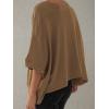 imageATHMILE Summer Tops 2025 Womens Solid T Shirts for Women Loose Oversized Shirts Basic TeeBrown