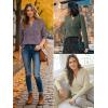imageATHMILE Sweaters for Women Fashion Fall Outfits Long Sleeve Tops Pullover V Neck Casual Loose SweatshirtApricot