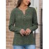 imageATHMILE Sweaters for Women Fashion Fall Outfits Long Sleeve Tops Pullover V Neck Casual Loose SweatshirtGreen