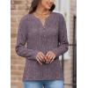 imageATHMILE Sweaters for Women Fashion Fall Outfits Long Sleeve Tops Pullover V Neck Casual Loose SweatshirtPurple