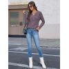 imageATHMILE Sweaters for Women Fashion Fall Outfits Long Sleeve Tops Pullover V Neck Casual Loose SweatshirtPurple