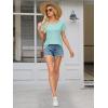 imageATHMILE T Shirts Short Sleeve Scoop Neck Tees for Women Fashion Tops Trendy Casual Summer Outfits Clothes 2025Aqua