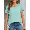 imageATHMILE T Shirts Short Sleeve Scoop Neck Tees for Women Fashion Tops Trendy Casual Summer Outfits Clothes 2025Aqua