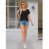 imageATHMILE T Shirts Short Sleeve Scoop Neck Tees for Women Fashion Tops Trendy Casual Summer Outfits Clothes 2025Black