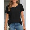 imageATHMILE T Shirts Short Sleeve Scoop Neck Tees for Women Fashion Tops Trendy Casual Summer Outfits Clothes 2025Black