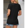 imageATHMILE T Shirts Short Sleeve Scoop Neck Tees for Women Fashion Tops Trendy Casual Summer Outfits Clothes 2025Black