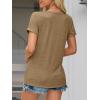 imageATHMILE T Shirts Short Sleeve Scoop Neck Tees for Women Fashion Tops Trendy Casual Summer Outfits Clothes 2025Coffee