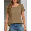 imageATHMILE T Shirts Short Sleeve Scoop Neck Tees for Women Fashion Tops Trendy Casual Summer Outfits Clothes 2025Coffee