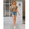 imageATHMILE T Shirts Short Sleeve Scoop Neck Tees for Women Fashion Tops Trendy Casual Summer Outfits Clothes 2025Coffee